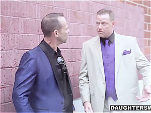 Pimp dads are checking what each other's daughter-in-law has to offer