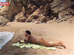 LETSDOEIT - steaming ebony nubile ravaged firm At The Beach